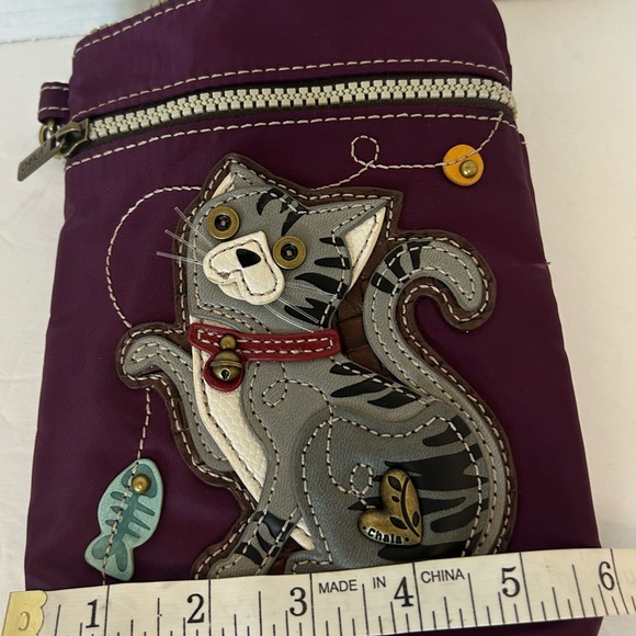 Chala Purple Crossbody Bag with Cat Design - Picture 8 of 8